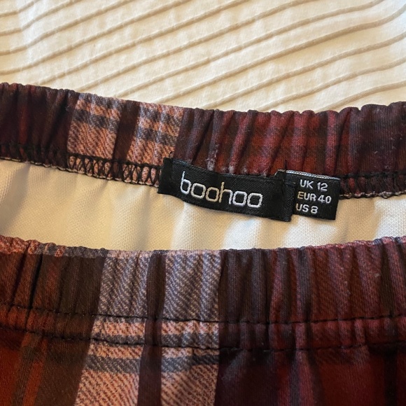 Boohoo plaid mini skater skirt - Picture 3 of 5